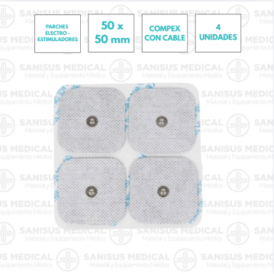 Electrodos Adhesivos TENS broche 50×50mm Tipo compex 4 UDS