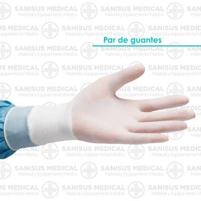 Guantes quirúrgicos de látex estériles sin polvo 1 par