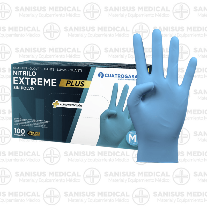 GUANTES NITRILO AZUL GRUESO
