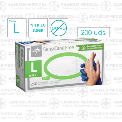 Guantes de Nitrilo Azul FINO 3,5GR Talla L Caja 200 uds