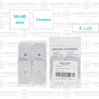 Electrodos Adhesivos TENS 50×90 mm Tipo compex 4 uds.