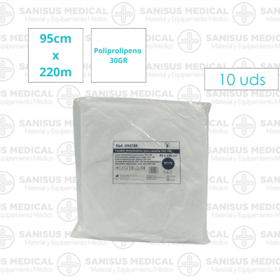 Sábana ajustable impermeable 95 X 220 cm blanca Bolsa 10 ud.