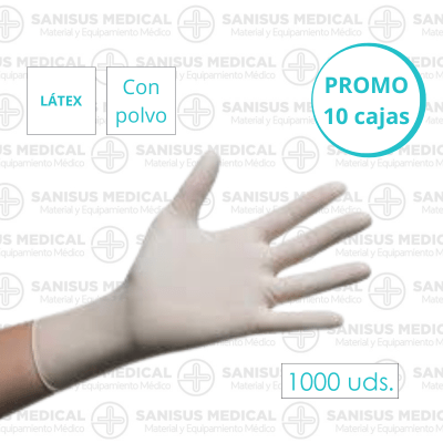 Promo Guantes de Látex con polvo Varias tallas 1000 uds