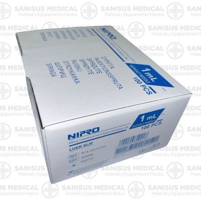 Jeringa nipro Luer slip  1ml  Caja 100 uds.