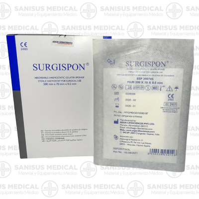 Surgispon - Apósito hemostático absorbible.