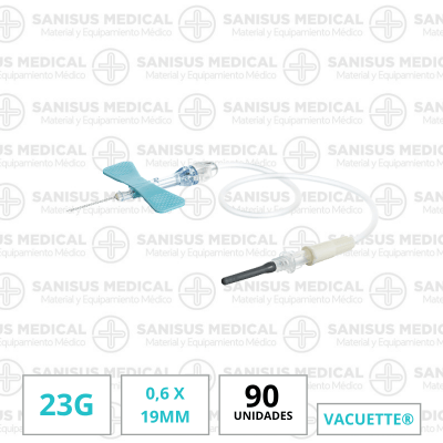 Palomilla de seguridad Vacuette 23G Verde Caja 90 uds