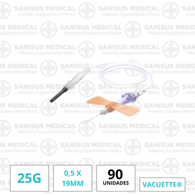 Palomilla de seguridad Vacuette 25G Verde Caja 90 uds - Vacuette