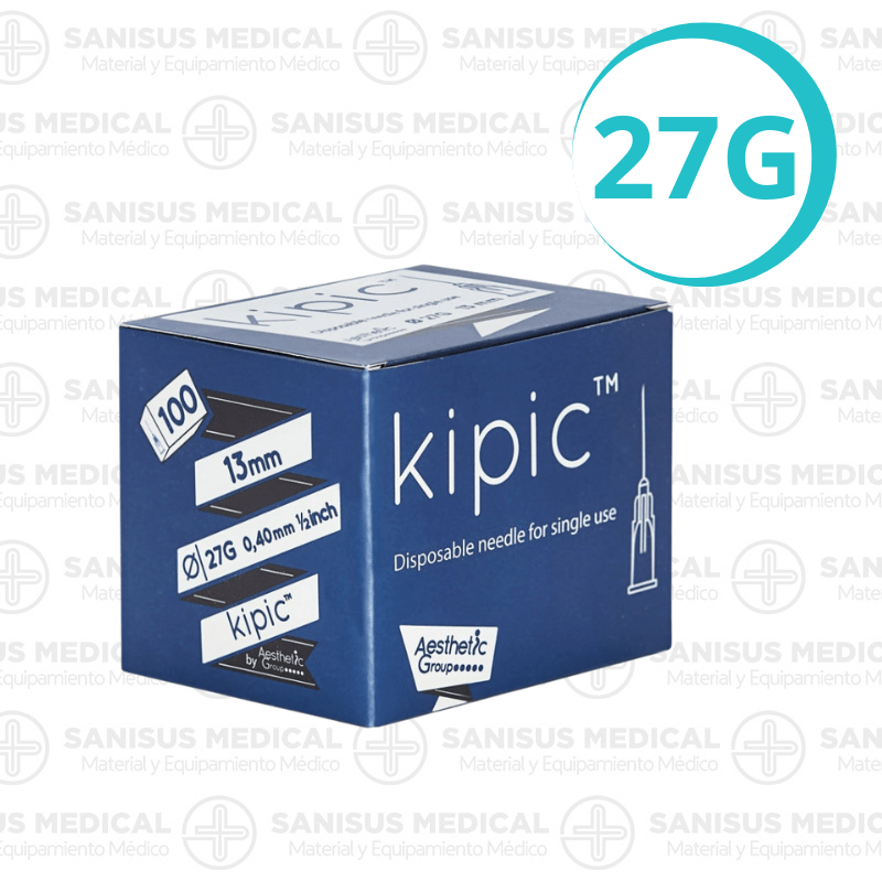Agujas mesoterapia Kipic 27G 0,40x13mm Caja 100 uds