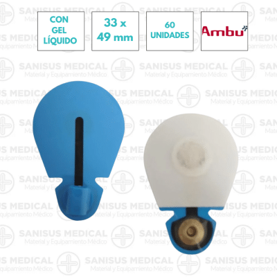 Electrodos de corchete adhesivos ECG 33x49mm Ambu Blue Sensor SU® Bolsa 60 UDS
