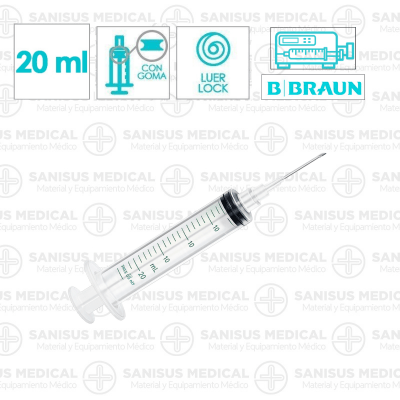 Jeringa Braun perfusor con aguja de carga 20ml Caja 50 uds