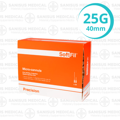 kit de microcánulas de precisión SoftFil 25G x 40mm Caja 20 uds.