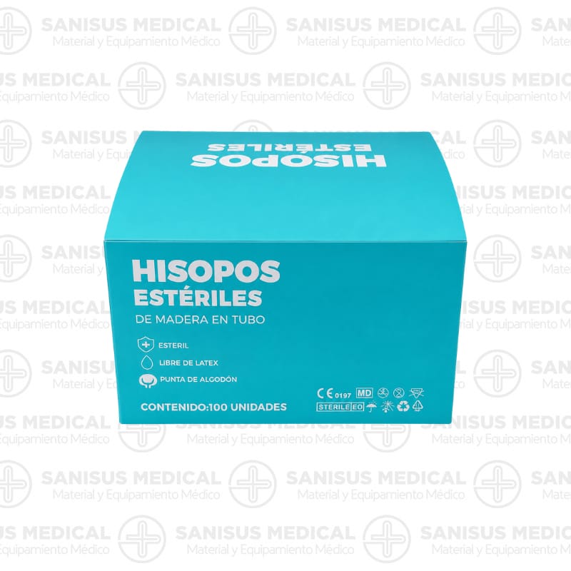 Hisopos estériles de madera en tubo - Caja 100uds - Imagen 2