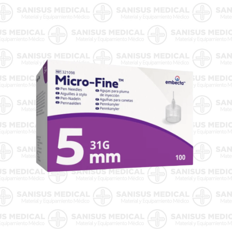 Agujas para pluma BD Micro-Fine Ultra 31GX5mm Caja 100uds