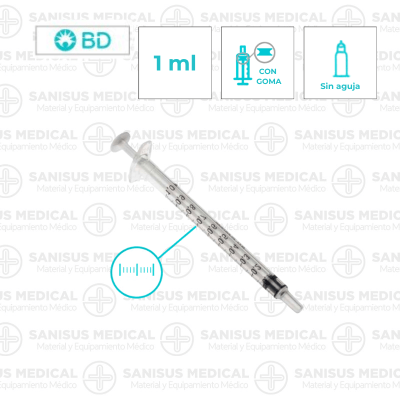 Jeringa 1ml Luer sin aguja BD Plastipak caja 120uds