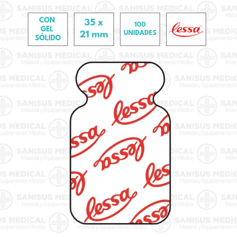 Electrodos ECG 35x21 mm Lessa Bolsa 100 UDS
